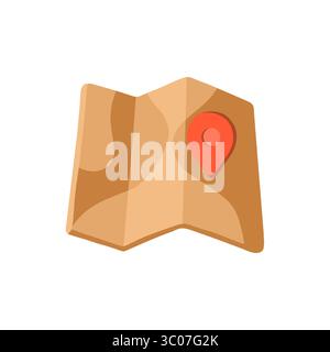 Flat vector illustration of stylized mountains with snow caps and green hills. Minimalist landscape icon for travel, adventure, hiking, and nature Stock Vector