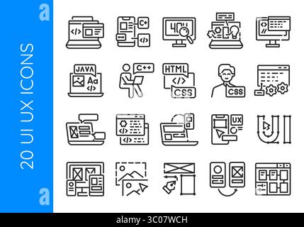 UI UX Design and Development Icons Set Stock Vector