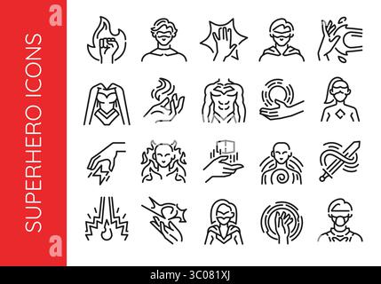 Superhero icons set flat vector isolated Stock Vector Image & Art - Alamy