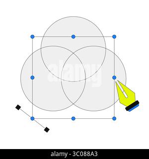 Graphic design process in RGB 2D onboarding ui illustration Stock Vector