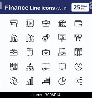 Finance Line Icons (Vol.1) Stock Vector