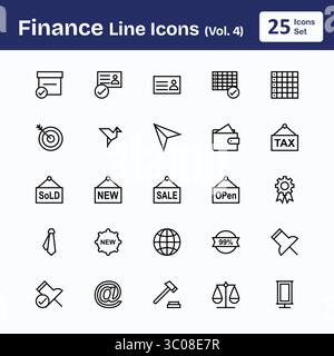 Finance Line Icons (Vol. 4) Stock Vector