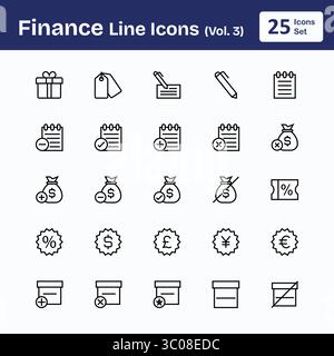 Finance Line Icons (Vol. 3) Stock Vector