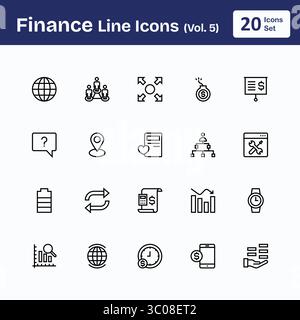 Finance Line Icons (Vol. 5) Stock Vector