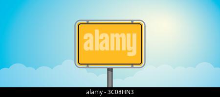 blank place name sign on blue sky background vector illustration Stock Vector
