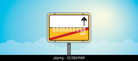 blank town exit sign on blue sky background vector illustration Stock Vector