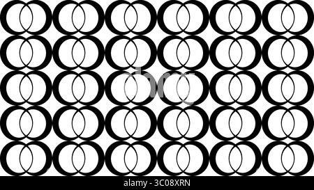 black geometric circles seamless pattern Stock Vector