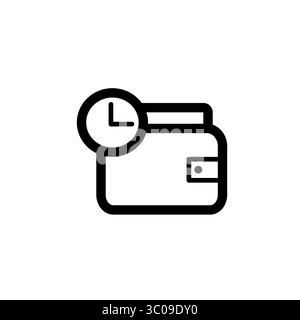 Icon User Interface wallet pay later Vector Outline Style Stock Vector