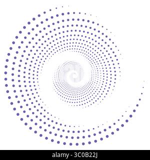 Very peri vortex dotted shapes. Modern geometric art. Trendy design element for border frame, logo, tattoo, symbol, web, prints, posters, template Stock Vector