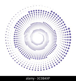 Vortex dotted shapes. Modern geometric art. Trendy design element for border frame, logo, tattoo, symbol, web, prints, posters, template, pattern and Stock Vector