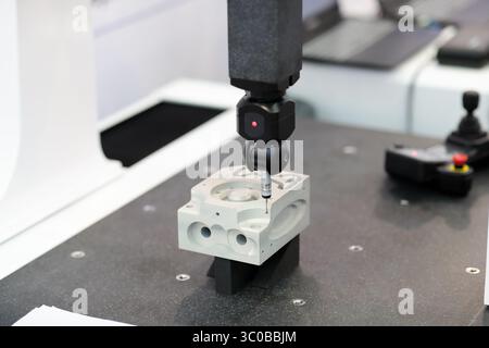 Bridge type coordinate measuring machine with computer control system . Selective focus. Stock Photo