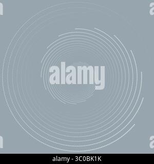 Abstract halftone dotted circle pattern. Optical illusion vector illustration. Optical art background.  Stock Vector