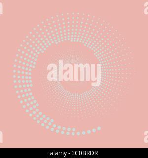 Halftone circle vector frame with abstract random dots, logo emblem, design element. Optical art pattern. Round border icon using halftone circle dots Stock Vector