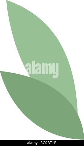 Flat Green Leaves Illustration Icon Stock Vector