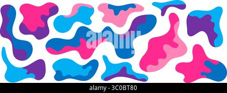 Freeform blob shapes. Abstracts amoeba shapes, freeform organic elements Stock Vector