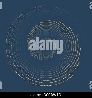 Modern geometric art. Optical illusion background. Vortex dotted shape.  Stock Vector
