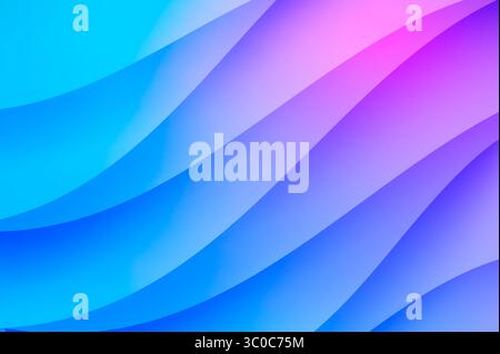 Waves Blue Pink Texture. Elegant Abstract  Wave Background with Smooth Curves.  Abstract Background Stock Photo
