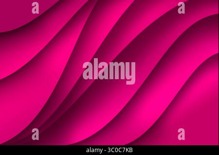 Waves Pink Texture. Elegant Abstract Pink Wave Background with Smooth Curves Stock Photo