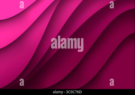 Waves Pink Texture. Elegant Abstract Pink Wave Background with Smooth Curves Stock Photo