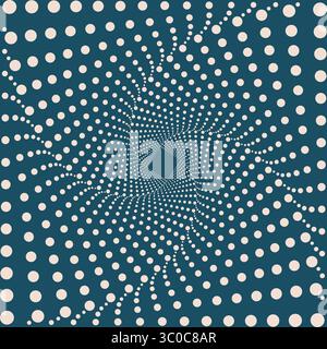 Optical illusion pattern. Dotted abstract background. Geometric art wallpaper. Trendy design element for frame, logo, tattoo, sign, symbol, web Stock Vector