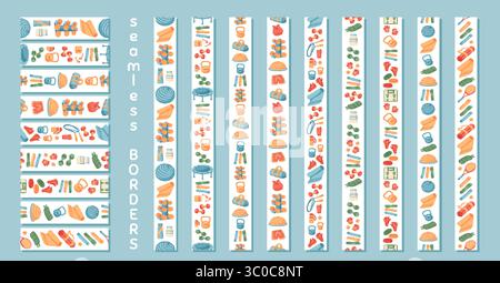 Seamless Border With Sport Equipment Pattern Stock Vector