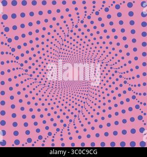 Vortex dotted abstract shape. Optical illusion pattern. Modern geometric art backdrop. Abstract background. Optical art wallpaper.  Stock Vector