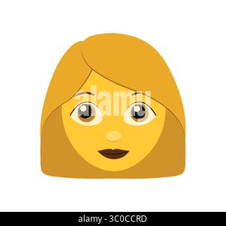 Female emoji vector illustration isolated on white background. Stock Vector