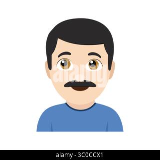 Man emoji icon vector illustration isolated. Male emoticon. Stock Vector