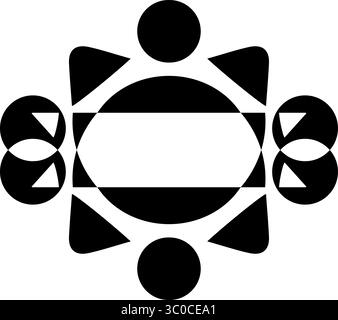 Modern Geometric Abstract Symbol in Black Stock Vector