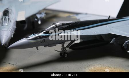 Top Gun F-14D & F-18E model building in 1:72 scale Stock Photo