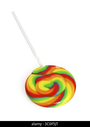 Colorfull sugar lollipops isolated on white background Stock Photo