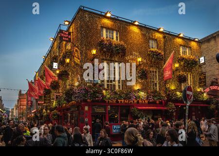 The famous Temple bar, located in the Temple bar district of Dublin Ireland. Stock Photo