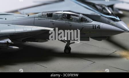 Top Gun F-14D and F-18E modelling project in 1:72 scale Stock Photo