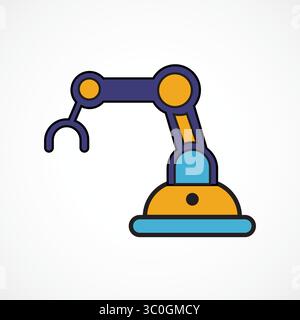 Robotic Arm Icon – AI Automation and Industrial Robot icon, Abstract vector Stock Vector