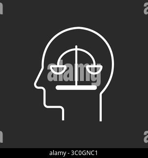 AI Ethics Icon outline in black and white background – Artificial Intelligence Morality and Regulations color icon, Vector sign. Symbol, logo Stock Vector