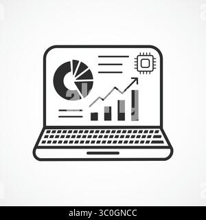 AI Dashboard outline icon with white background– Analytics and Monitoring System with Artificial Intelligence, vector illustration Stock Vector