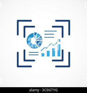 Data Visualization Icon – AI Infographic & Analytics Interface color icon, vector illustration Stock Vector