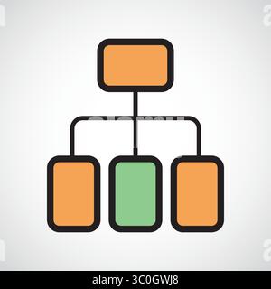 Flow Chart icon – AI Process Workflow Diagram Illustration Stock Vector