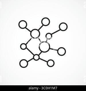 Digital Network Icon with white background, Abstract Representation of AI Neural Connections and Data Communication, Vector sign. Symbol, logo Stock Vector