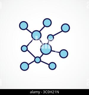 Digital Network Icon, Abstract Representation of AI Neural Connections and Data Communication, Vector sign. Symbol, logo illustration. Vector graphics Stock Vector