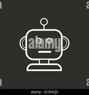 Robot Icon vector logo in black and white background. inspirational logo, Smart Artificial Assistant for Automation icon, Machine Learning, and Digita Stock Vector