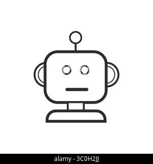 Robot Icon vector logo with white background. inspirational logo, Smart Artificial Assistant for Automation icon, Machine Learning, and Digital Tasks Stock Vector