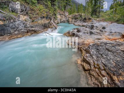 Small waterfall on the Vermilion River in Kootenay National Park, British Columbia, Canada Stock Photo