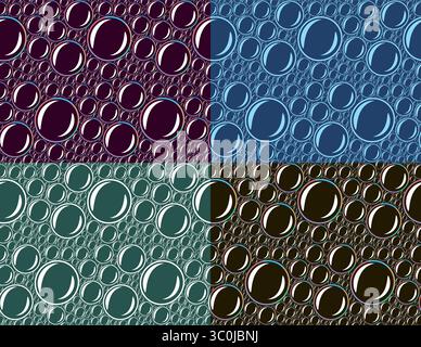 A seamless background with soap bubbles in different color. Stock Vector