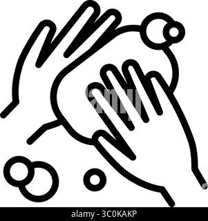 Soap Dispenser line icon. Automatic liquid soap gel. Hand sanitizer machine. Touchless dispenser. Hand Sanitizer Outline Icon. Washing hand with sanit Stock Vector