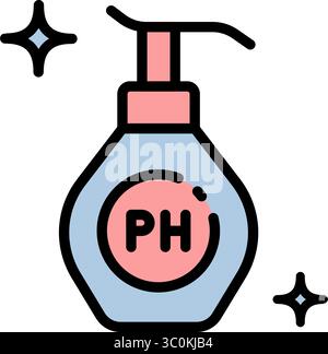 PH balanced packaging of cosmetics and hygienic product Skin pH and moisturizing, natural cosmetics. Optimal level of acidity and alkalinity. Hygiene Stock Vector