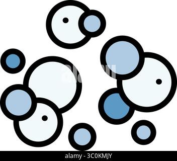 Soap foam cloud with bubbles. Color icon of washing. Illustration of cleanser, detergent, shampoo, liquid soap, gel. Isolated vector symbol of Stock Vector