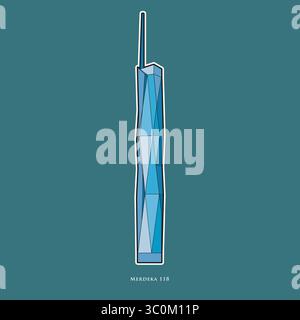 Line vector of Merdeka 118, tallest building in Malaysia Stock Vector ...