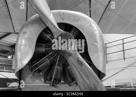 Yeovilton.Somerset.United Kingdom.January 18th 2025.A Sopwith Baby is on display at the Fleet Air Arm Museum in Somerset Stock Photo