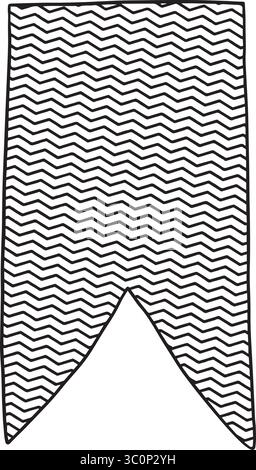 This is a beautifully designed wavy patterned banner, making it ideal for a variety of creative design projects. Hand drawn vector black-and-white graphics in line art  Stock Vector